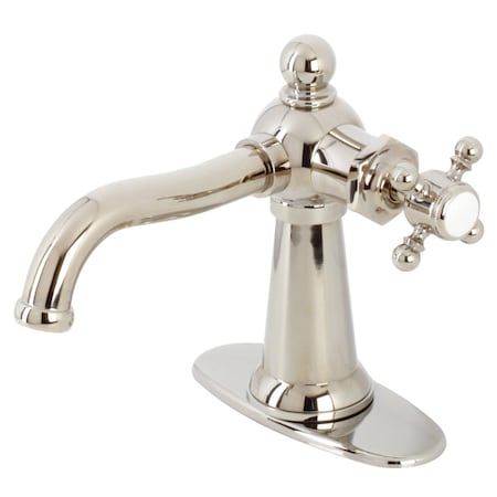 Kingston Brass KSD154BXPN Single-Handle Bathroom Faucet with Push Pop-Up, Polished Nickel KSD154BXPN